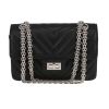 Bolso de mano Chanel 2.55 mini  en cuero acolchado con motivos de espigas negro - 360 thumbnail