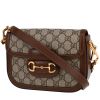 Gucci  1955 Horsebit shoulder bag  in beige "sûpreme GG" canvas  and brown leather - 00pp thumbnail