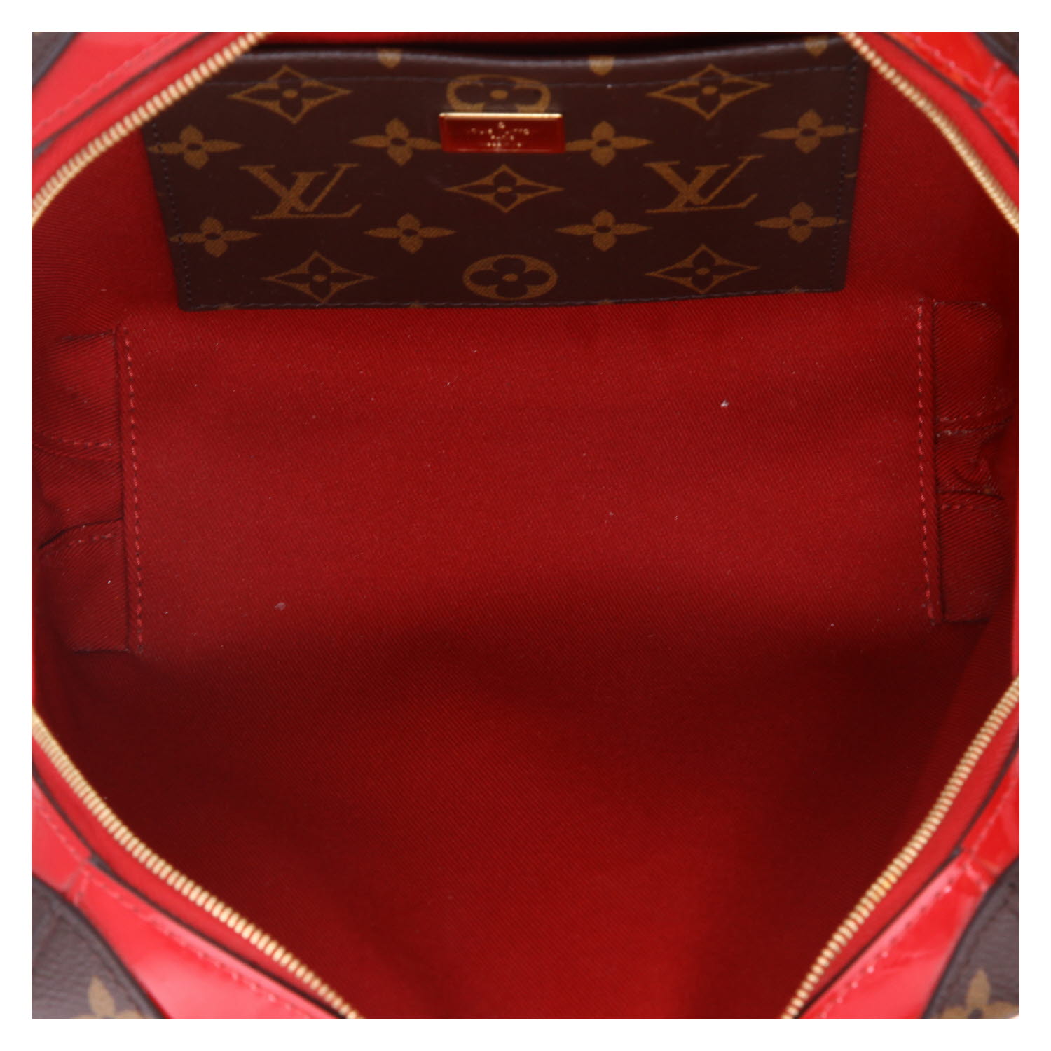 Bolso bandolera Louis Vuitton  Venice en charol rojo y lona Monogram - Detail D3