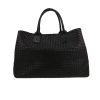 Shopping bag Bottega Veneta  Cabat in pelle intrecciata nera - 360 thumbnail