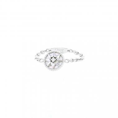 Anello Dior Rose des vents in oro bianco, madreperla e diamante