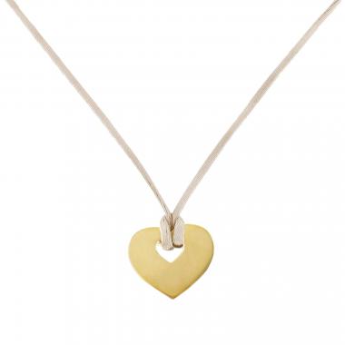 Pendentif Poiray Coeur Secret moyen modèle en or jaune et diamants