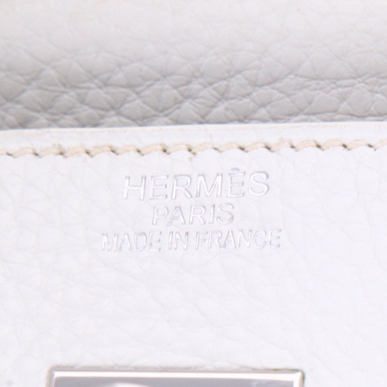 Hermès  Birkin 35 cm handbag  in white togo leather - Detail D2