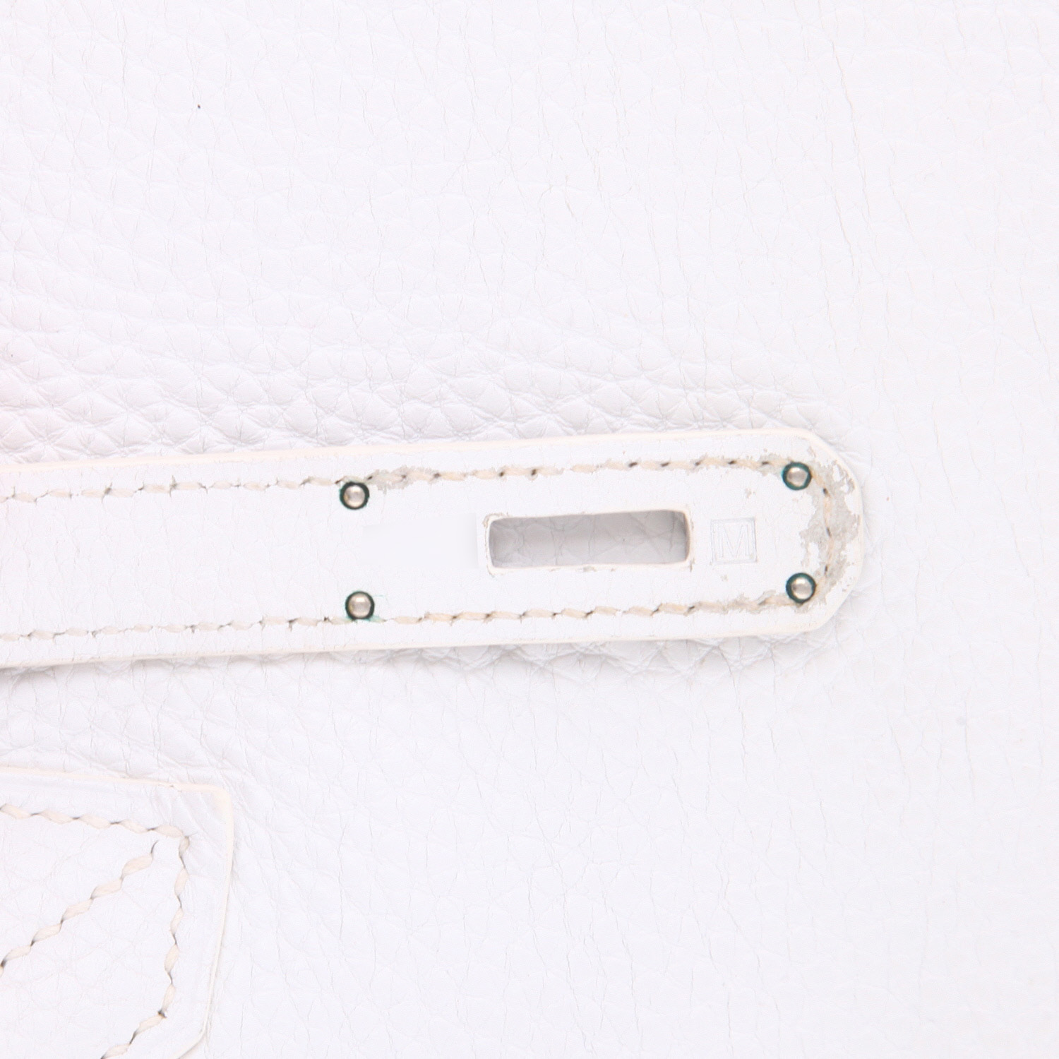 Sac à main Hermès  Birkin 35 cm en cuir togo blanc - Detail D4