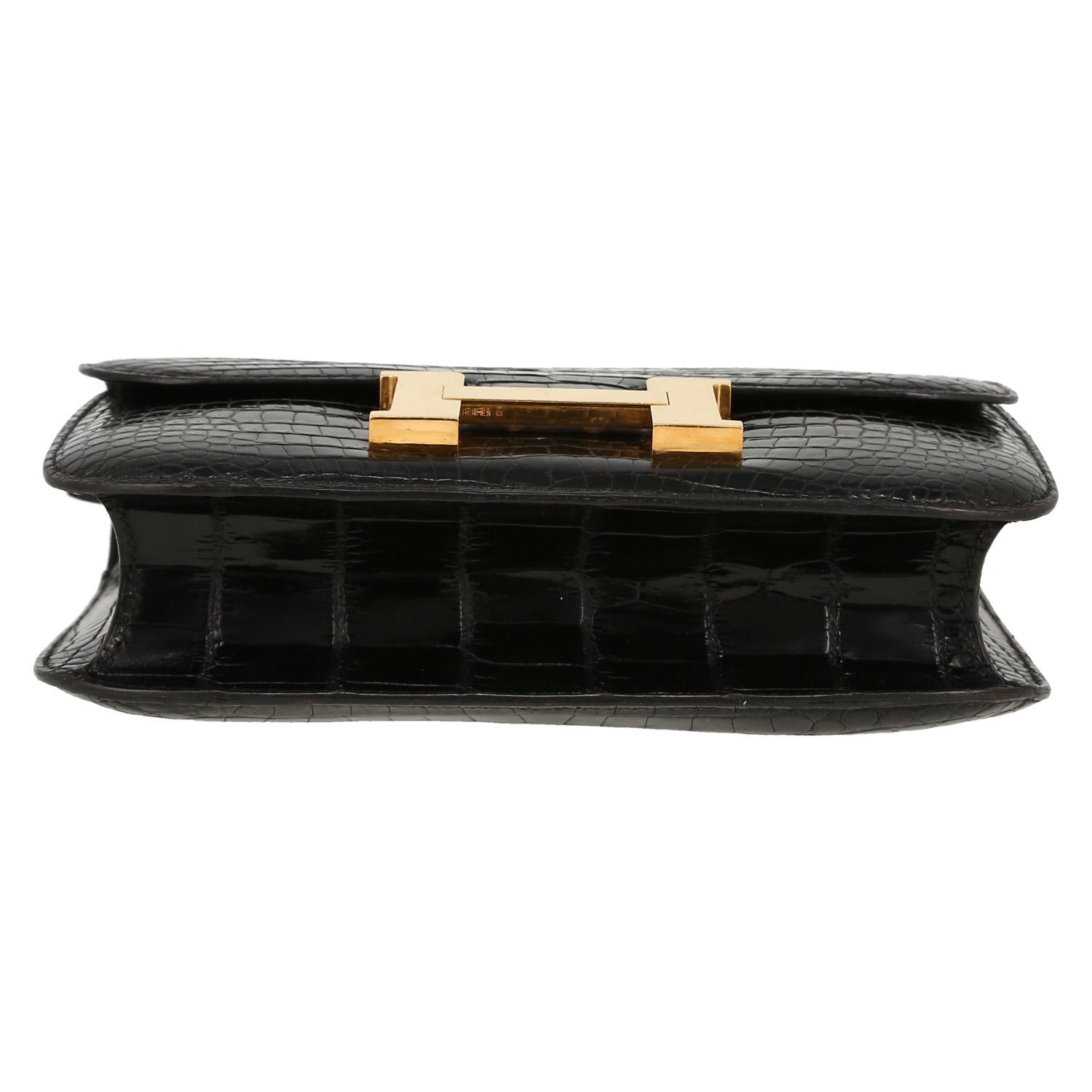 Hermès  Constance handbag  in black porosus crocodile - Detail D1
