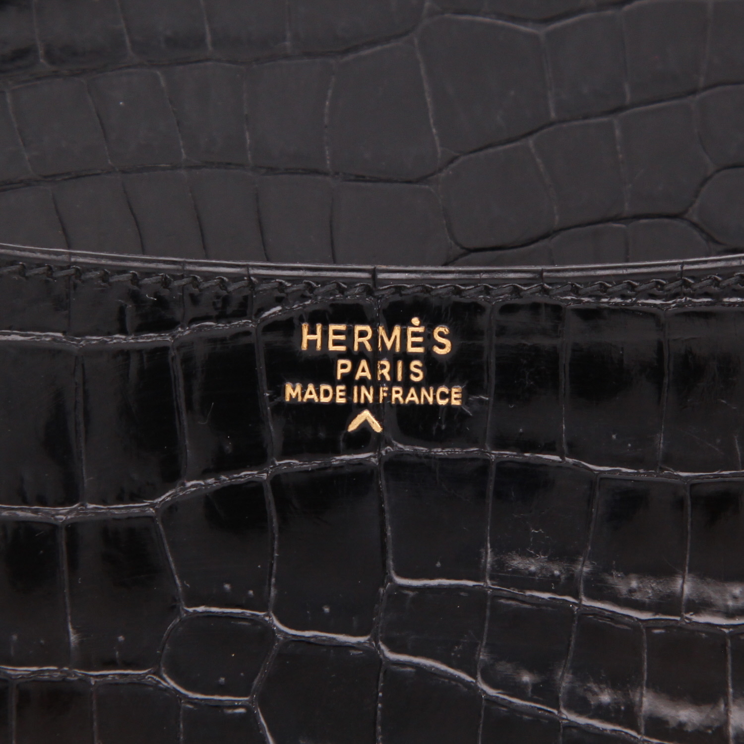 Borsa Hermès  Constance in coccodrillo marino nero - Detail D2