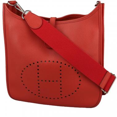 Bolso bandolera Hermès  Evelyne III en cuero epsom rojo