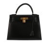 Bolso de mano Hermès  Kelly 28 cm en cuero box negro - 360 thumbnail