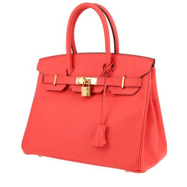 Bolso de mano Hermès  Birkin 30 cm en cuero epsom rosa Jaipur