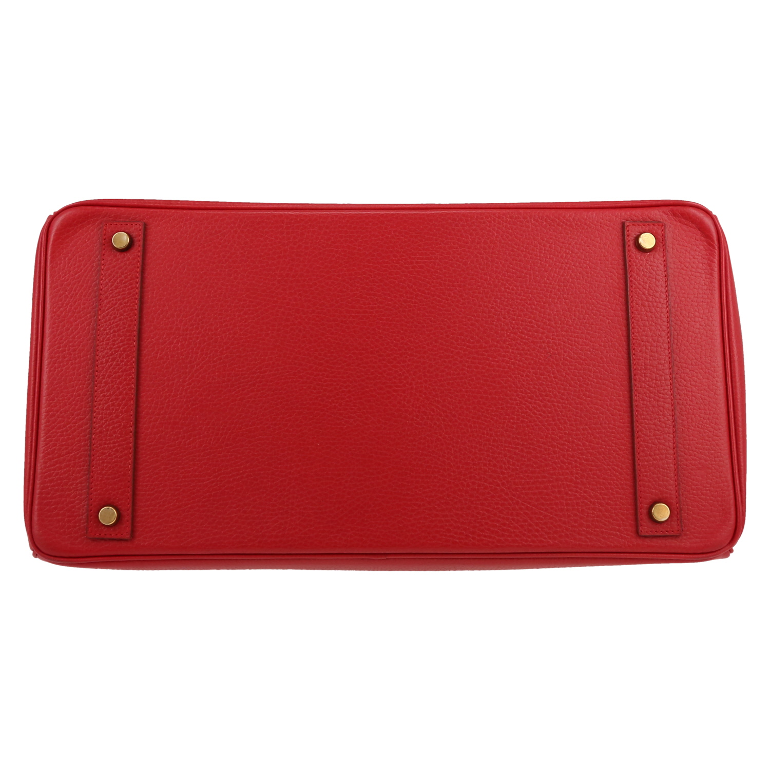 Bolso de mano Hermès  Birkin 40 cm en cuero Ardenne rojo - Detail D1