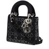 Borsa a tracolla Dior  Lady Dior mini  in raso nero - 00pp thumbnail