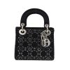 Borsa a tracolla Dior  Lady Dior mini  in raso nero - 360 thumbnail