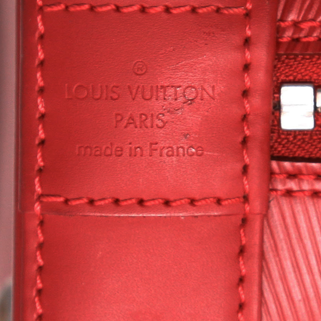 Bolso de mano Louis Vuitton  Alma modelo mediano  en cuero Epi rojo - Detail D2