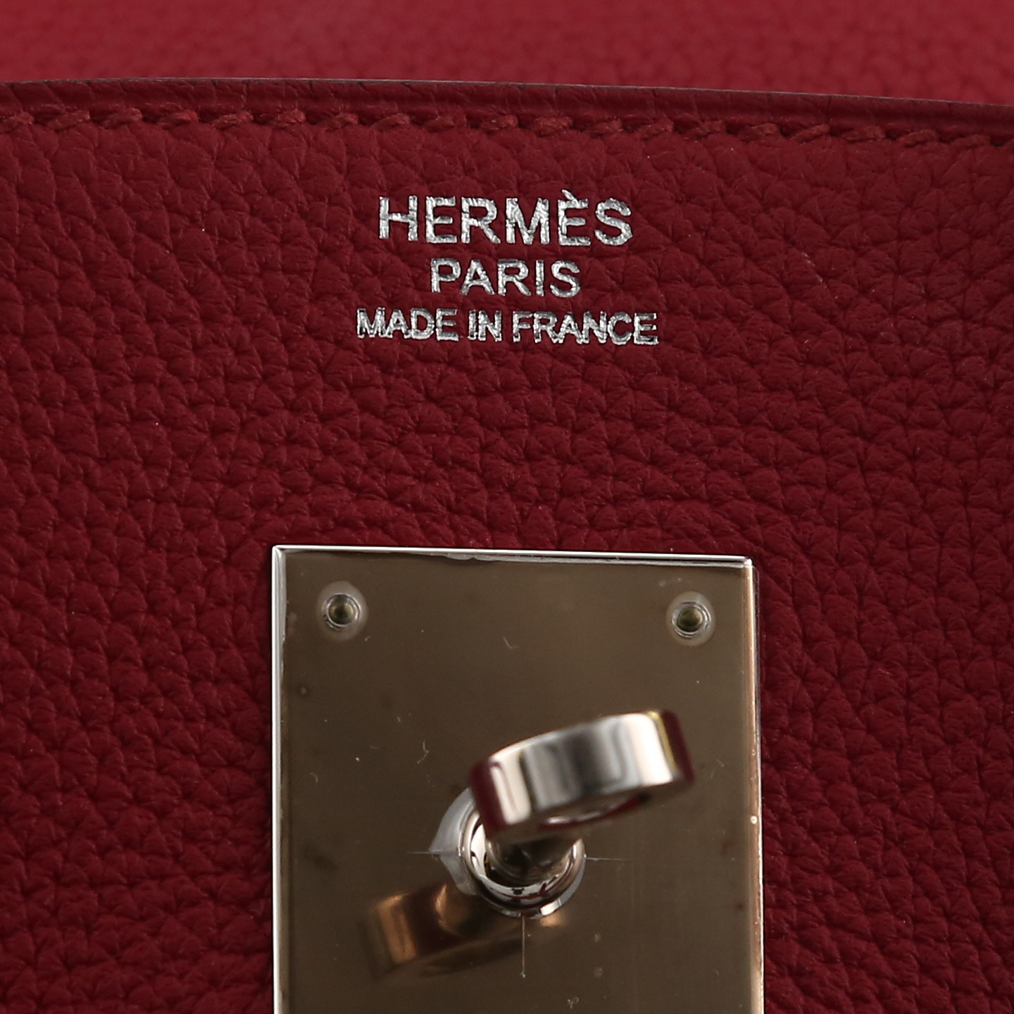 Sac à main Hermès  Birkin 30 cm en cuir togo rouge grenat - Detail D2