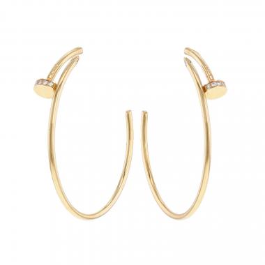 Paire de créoles Cartier Juste un clou en or rose et diamants