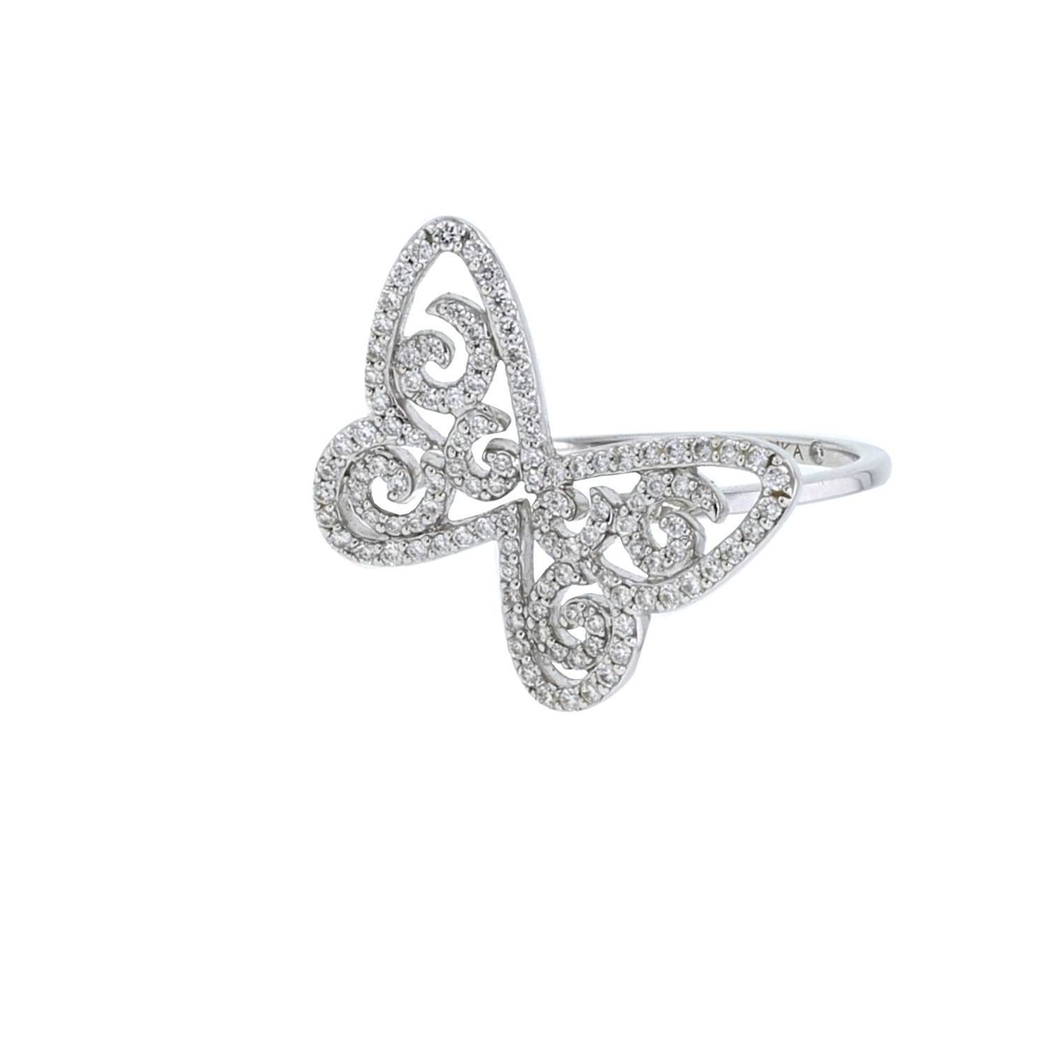 bague messika butterfly moyen modèle en or blanc et diamants