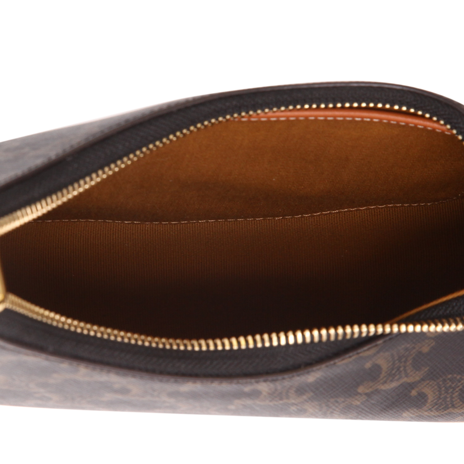 Celine  Ava handbag  "Triomphe" canvas  and brown leather - Detail D3