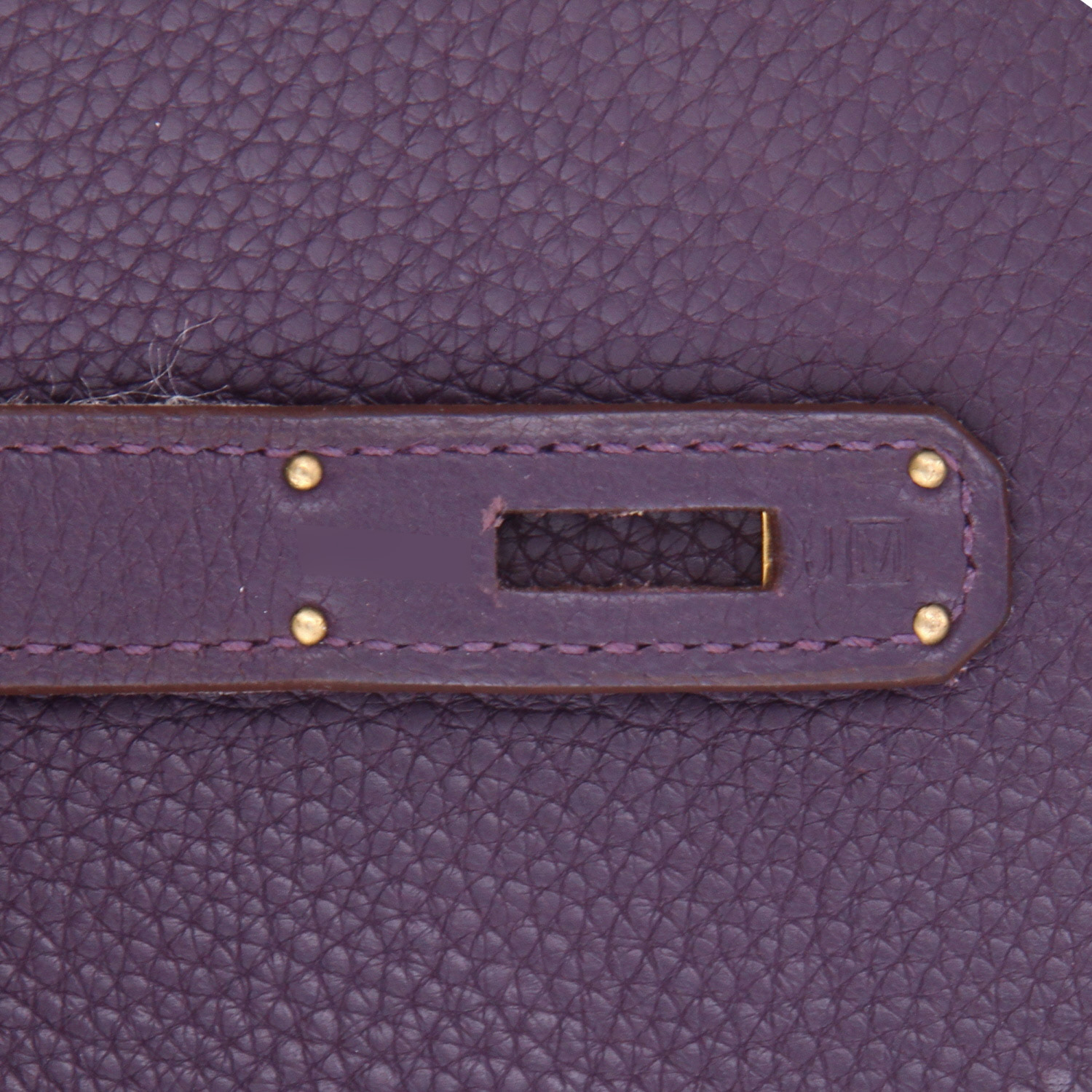 Borsa Hermès  Birkin 35 cm in pelle togo viola Raisin - Detail D4