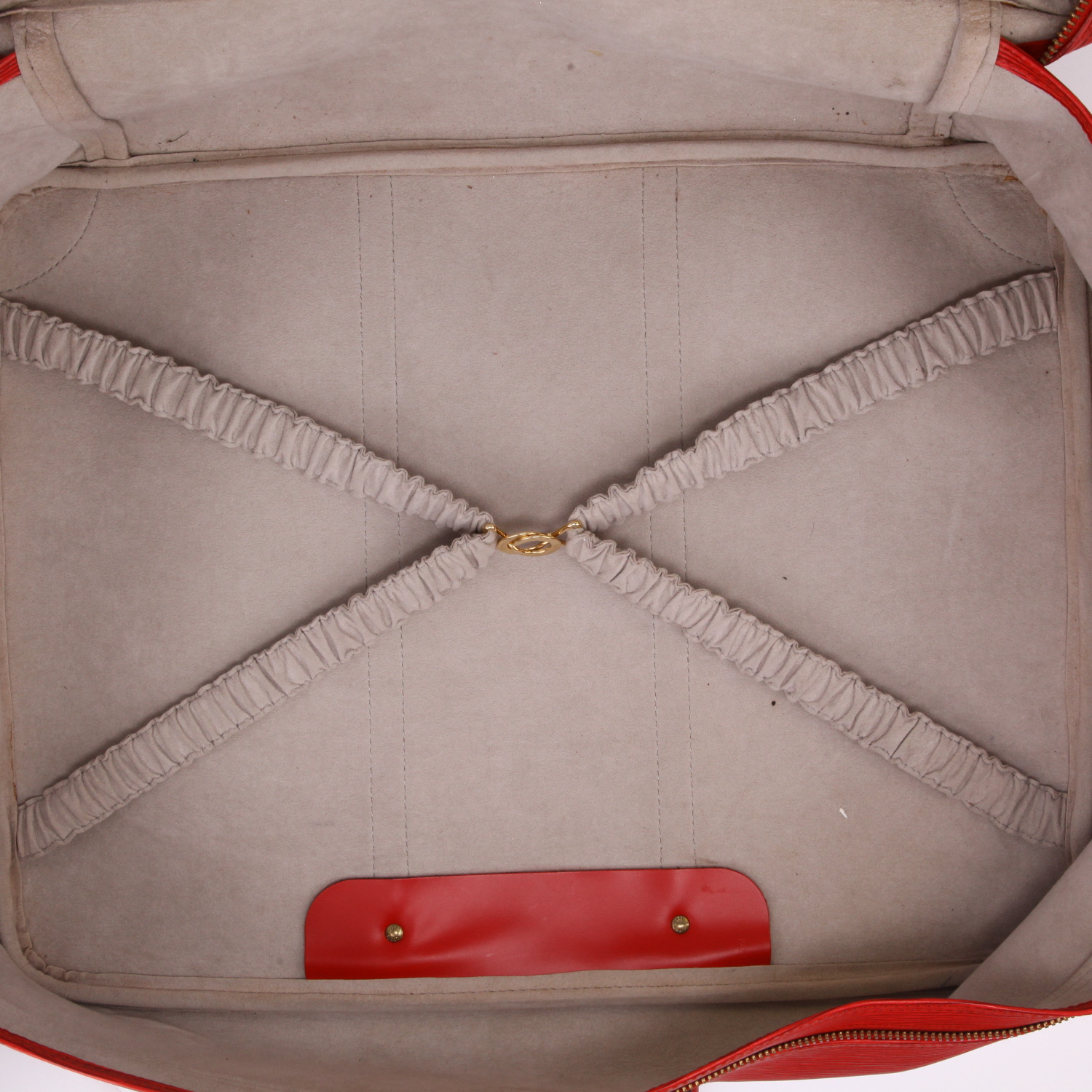 Sac de voyage Louis Vuitton  Sirius 50 en cuir épi rouge - Detail D3