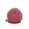 Bolso bandolera Chanel  Round on Earth mini  en jersey rosa - 360 thumbnail