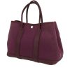 Hermès  Garden Party shopping bag  in purple canvas  and purple leather - 00pp thumbnail
