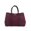 Shopping bag Hermès  Garden Party in tela color prugna e pelle color prugna - 360 thumbnail