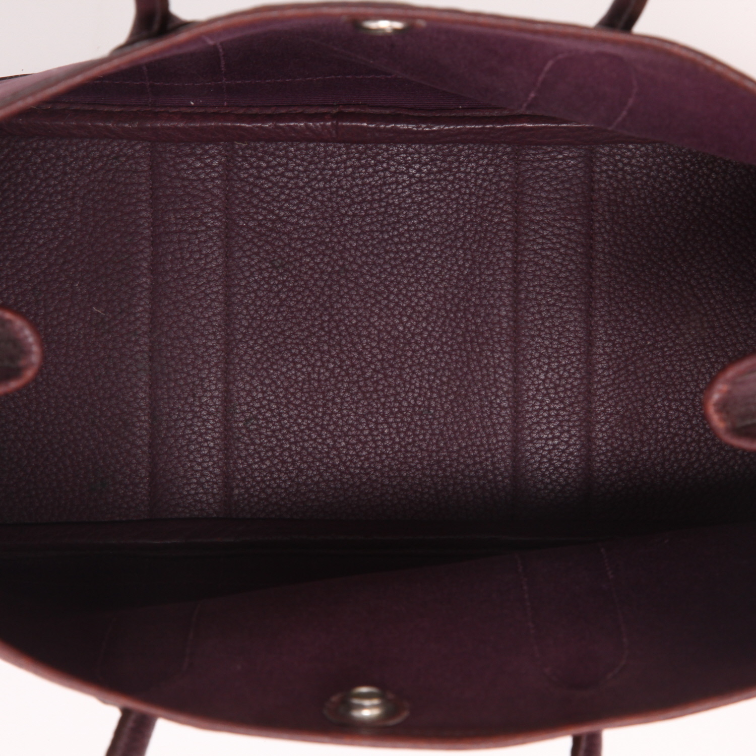 Hermès  Garden Party shopping bag  in purple canvas  and purple leather - Detail D3