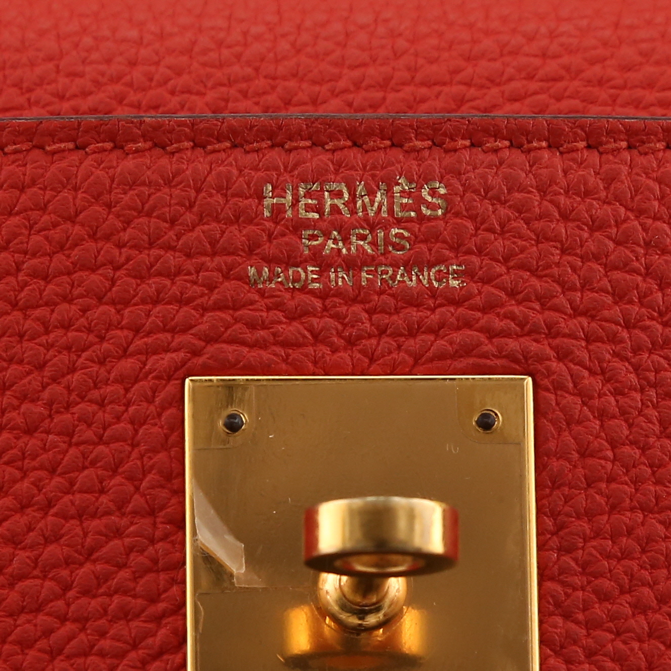 Borsa Hermès  Kelly 32 cm in pelle togo Capucine - Detail D2