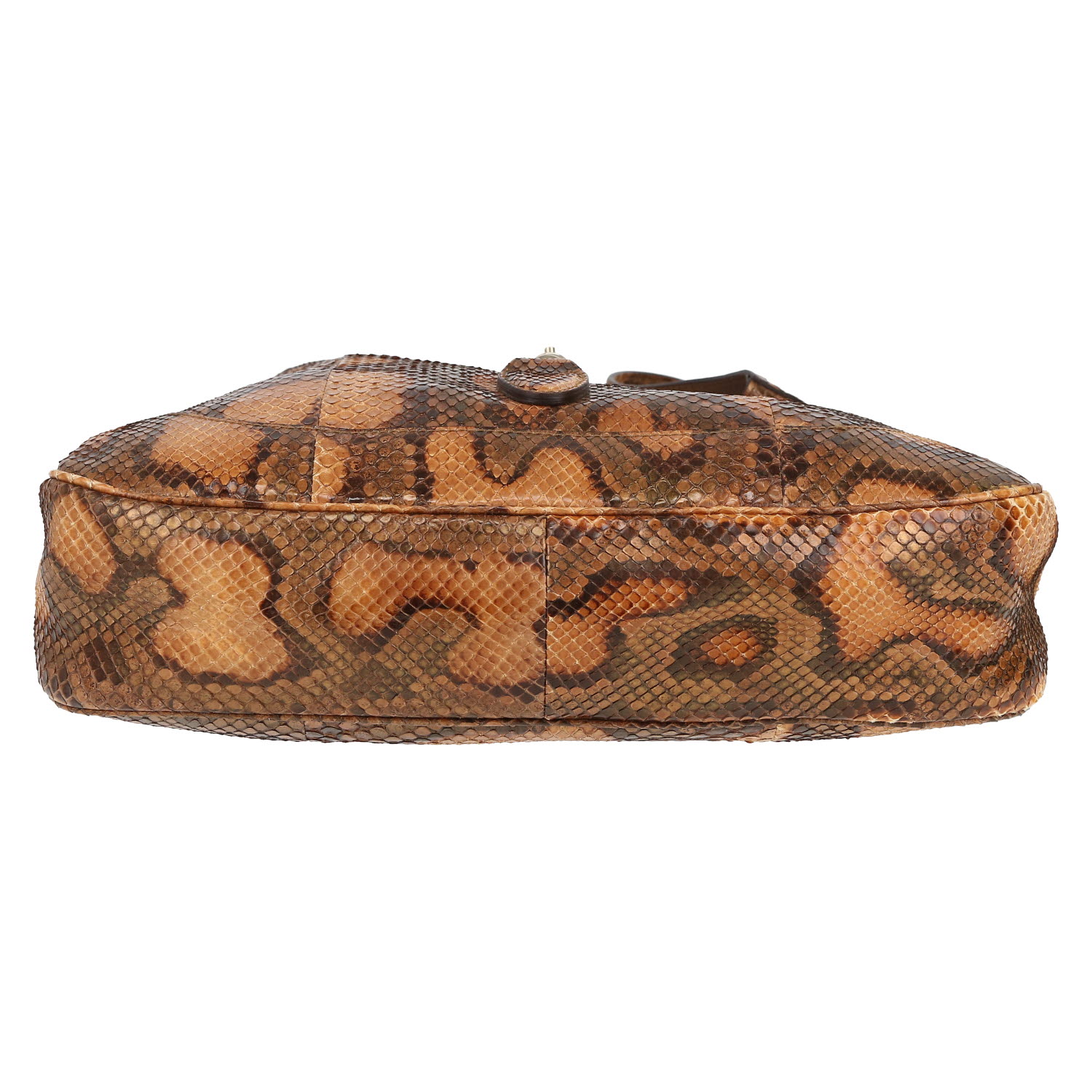 Sac bandoulière Gucci  Jackie en python gold et toile bicolore - Detail D1