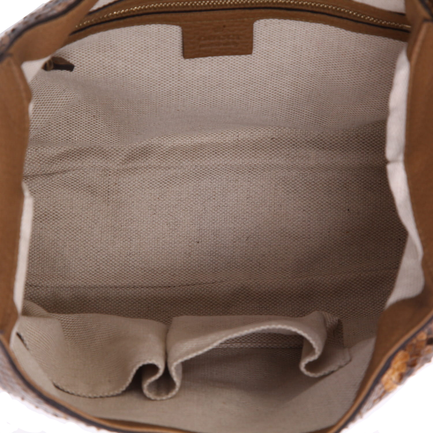 Borsa a tracolla Gucci  Jackie in pitone gold e tela bicolore - Detail D3