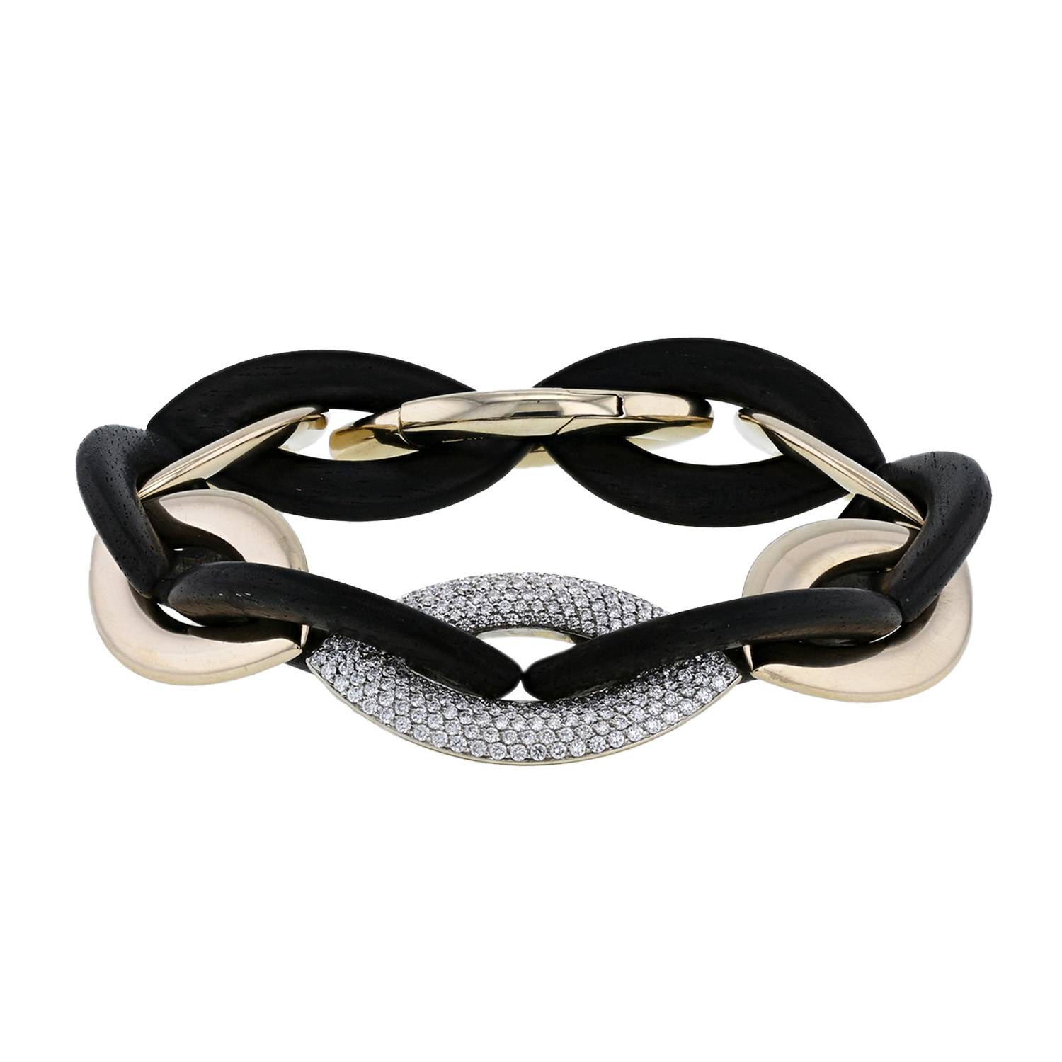 Vhernier Doppio Senso bracelet in white gold, ebony and diamonds