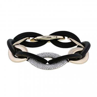Vhernier Doppio Senso bracelet in white gold, ebony and diamonds