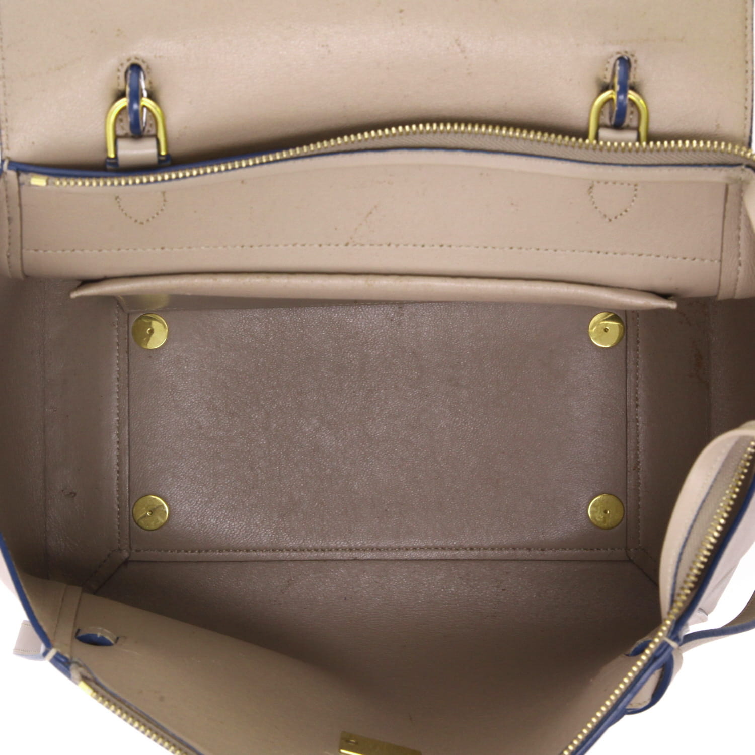 Bolso de mano Celine  Belt en cuero beige - Detail D3