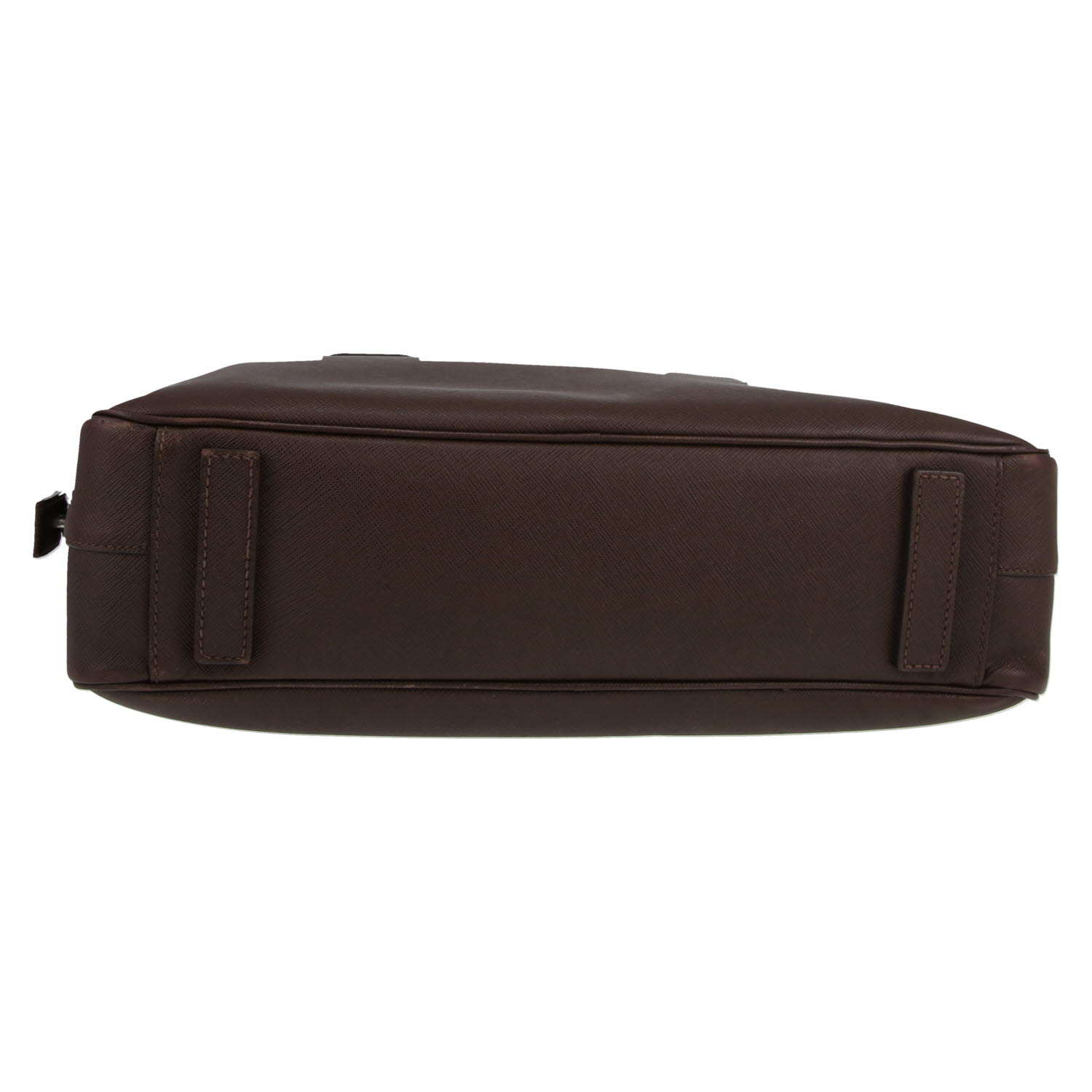 Porte-documents Prada   en cuir saffiano marron - Detail D1