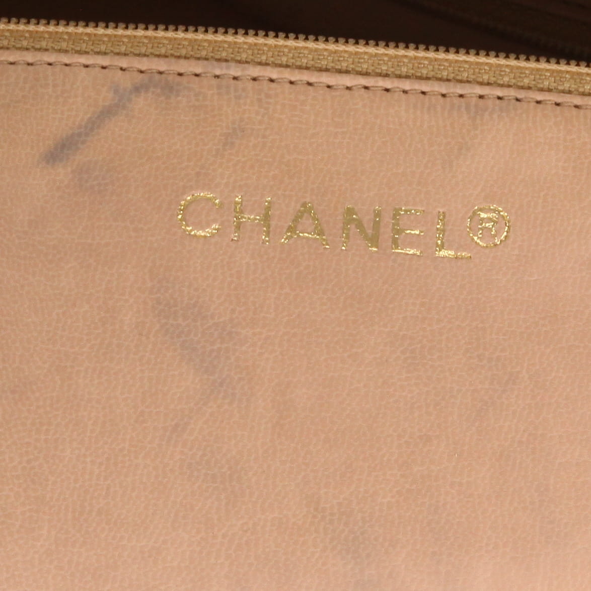 Chanel  Grand Shopping shopping bag  in beige leather - Detail D2