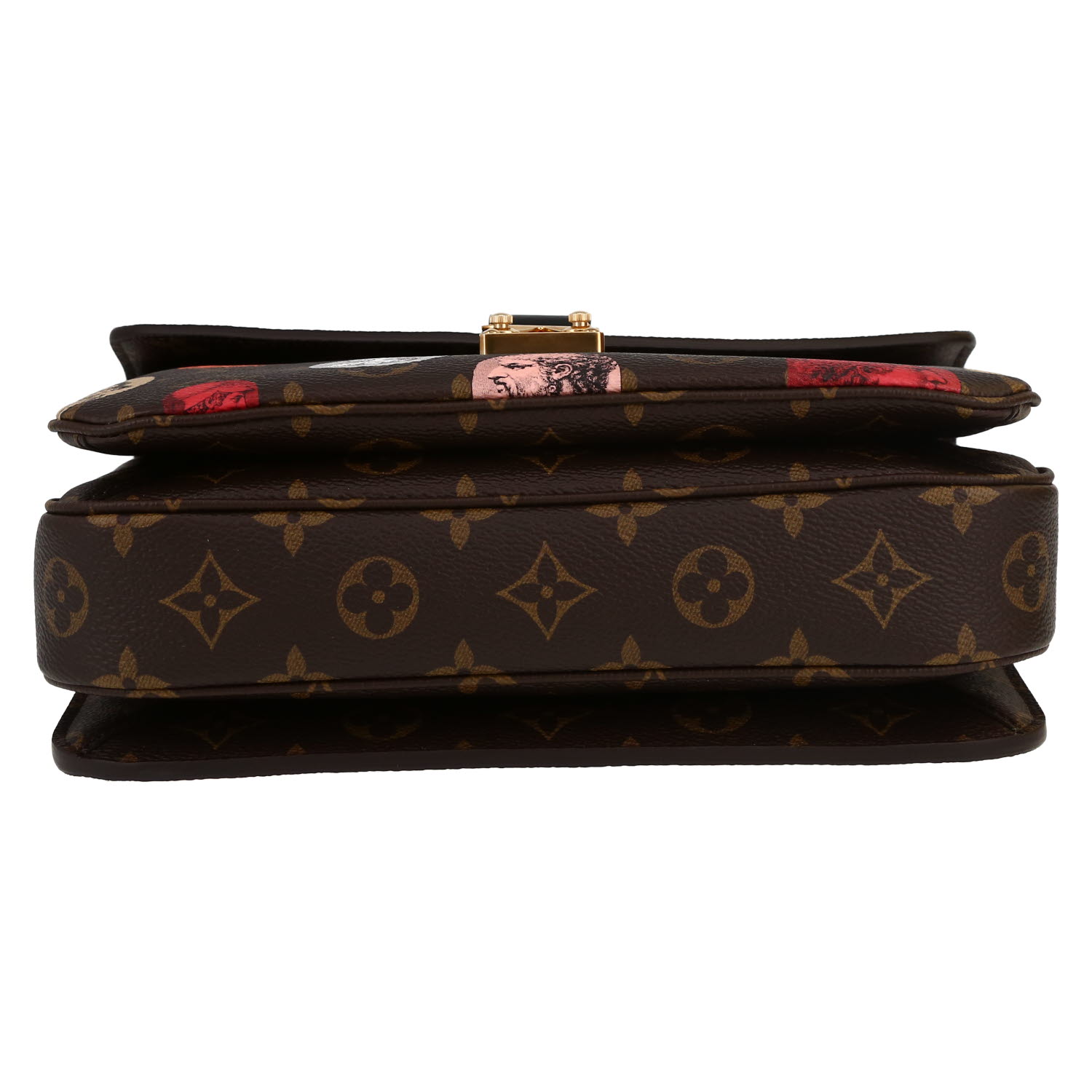 Sac bandoulière Louis Vuitton Metis en toile monogram enduite marron et cuir noir - Detail D1