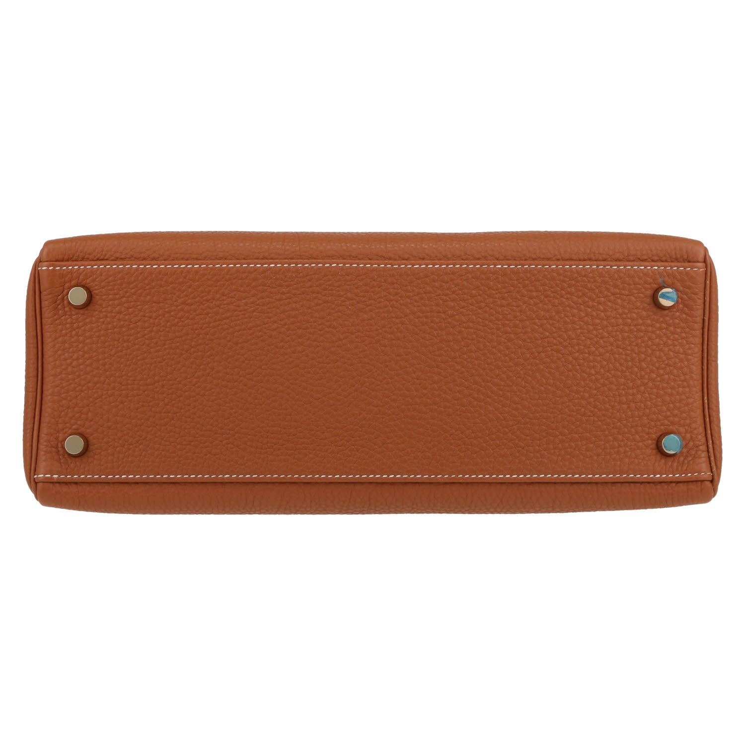 Hermès  Kelly 32 cm handbag  in gold togo leather - Detail D1