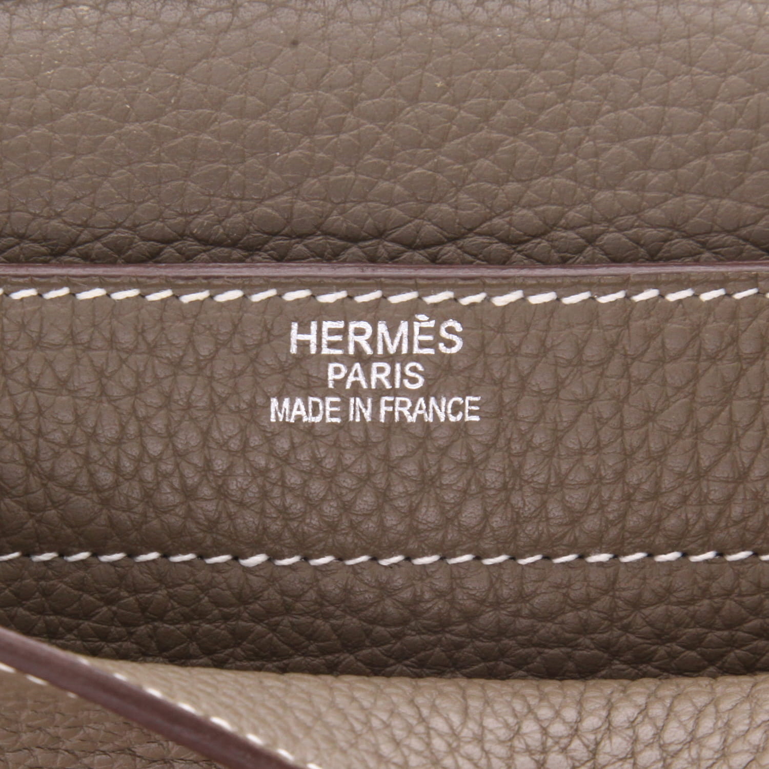 Hermès  Sac à dépêches briefcase  in etoupe togo leather - Detail D2