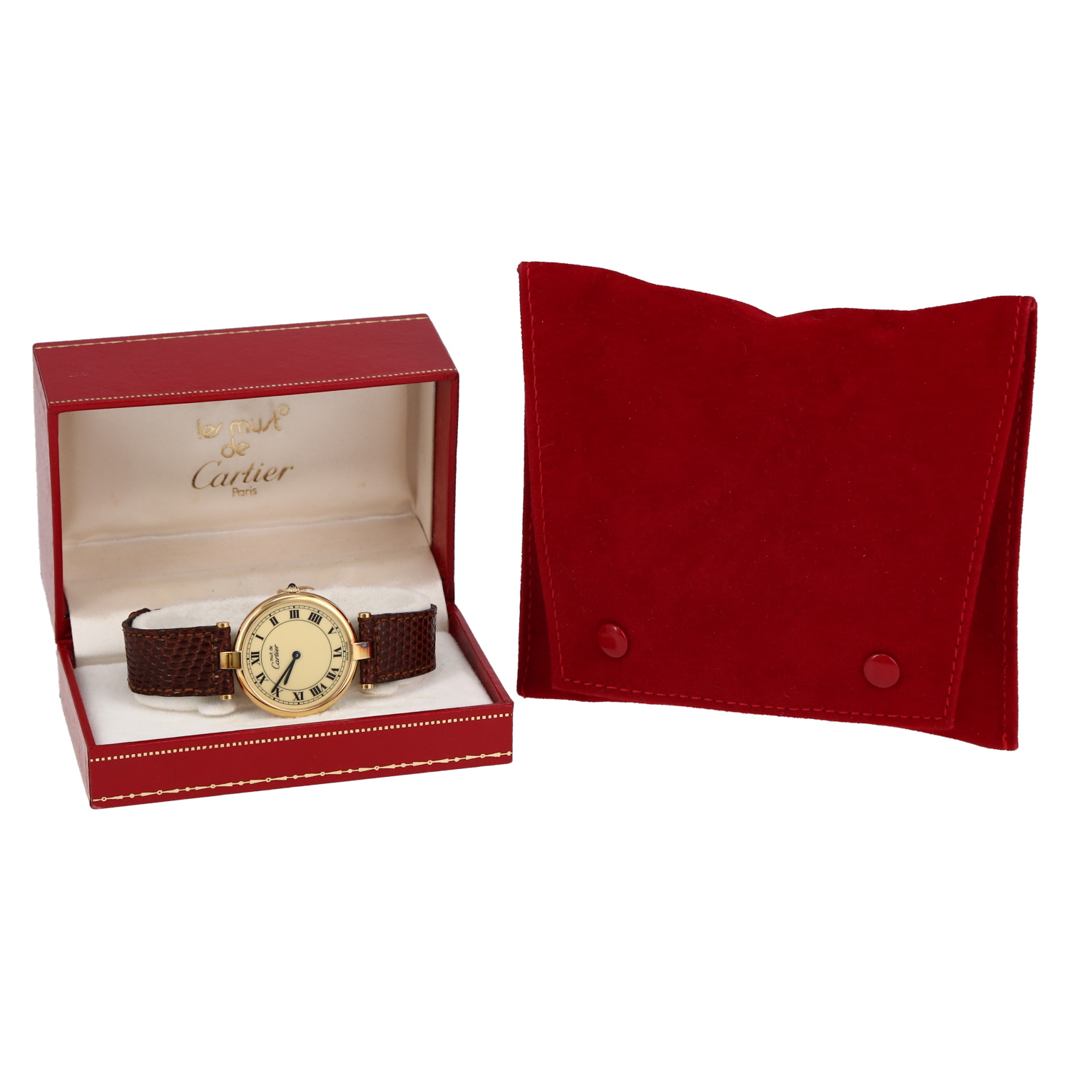 Reloj Cartier Must Vendôme de plata dorada Circa 1990