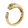 Opening Cartier Panthère bracelet in yellow gold, lacquer and tsavorites - 00pp thumbnail