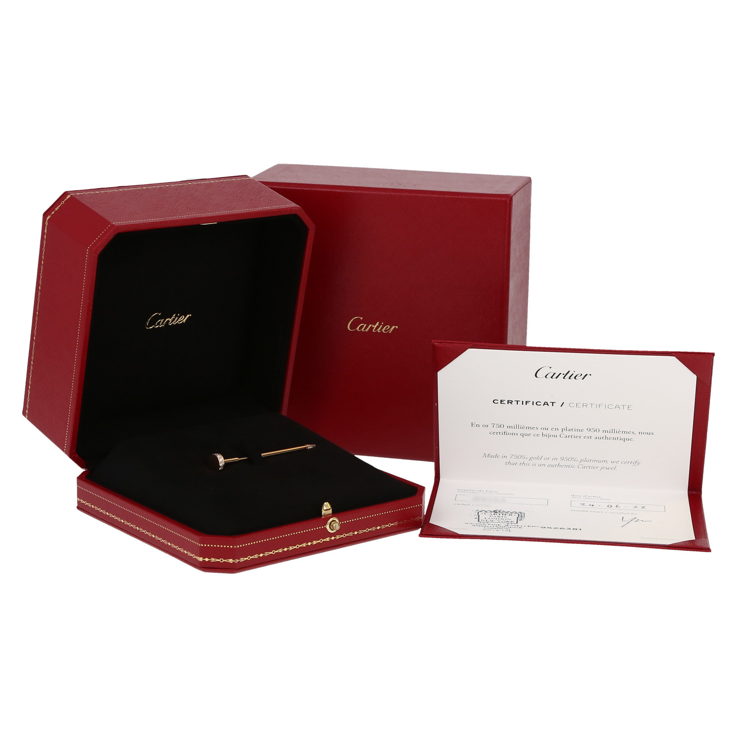 Alfiler de corbata Cartier Juste un clou de oro rosa y diamantes - Detail D2