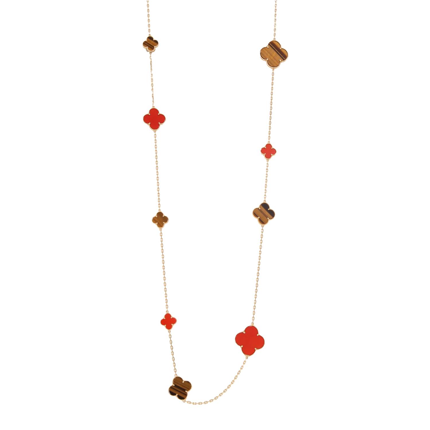 Alhambra 18ct Gold & Carnelian Pendant on 18ct Gold Chain by Van Cleef &  Arpels (433T) | The Antique Jewellery Company