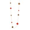 Van Cleef & Arpels Magic Alhambra long necklace in yellow gold, cornelian and tiger eye stone - 00pp thumbnail