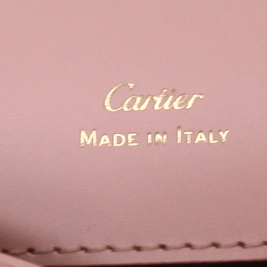 Bolso bandolera Cartier  Mini C en cuero rosa - Detail D2