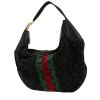 Gucci  Gucci Vintage handbag  in black, green and red canvas  and black leather - 00pp thumbnail