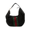 Gucci  Gucci Vintage handbag  in black, green and red canvas  and black leather - 360 thumbnail