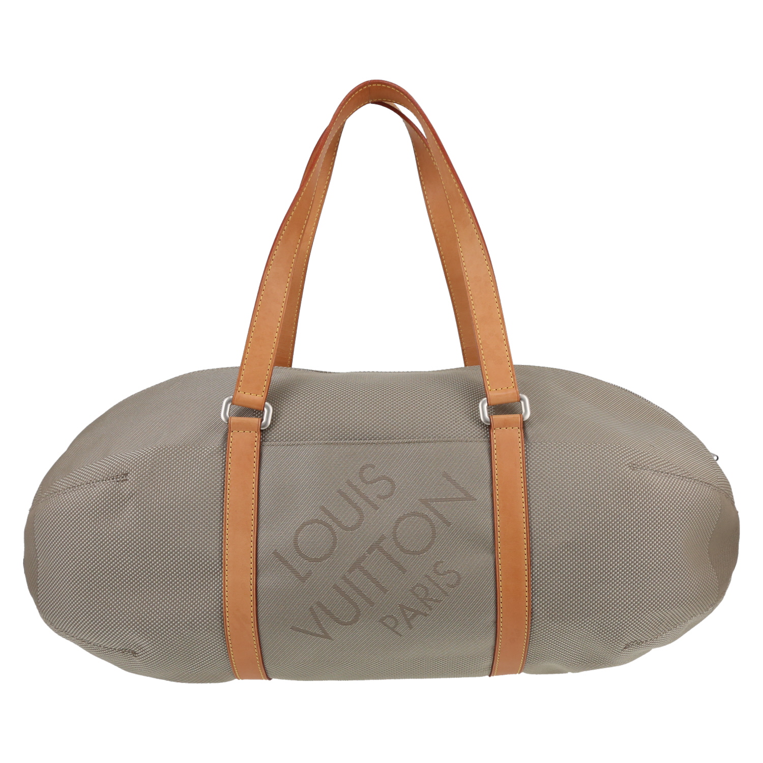 Bolsa de viaje Louis Vuitton  Attaquant en lona beige y cuero natural - Detail D1