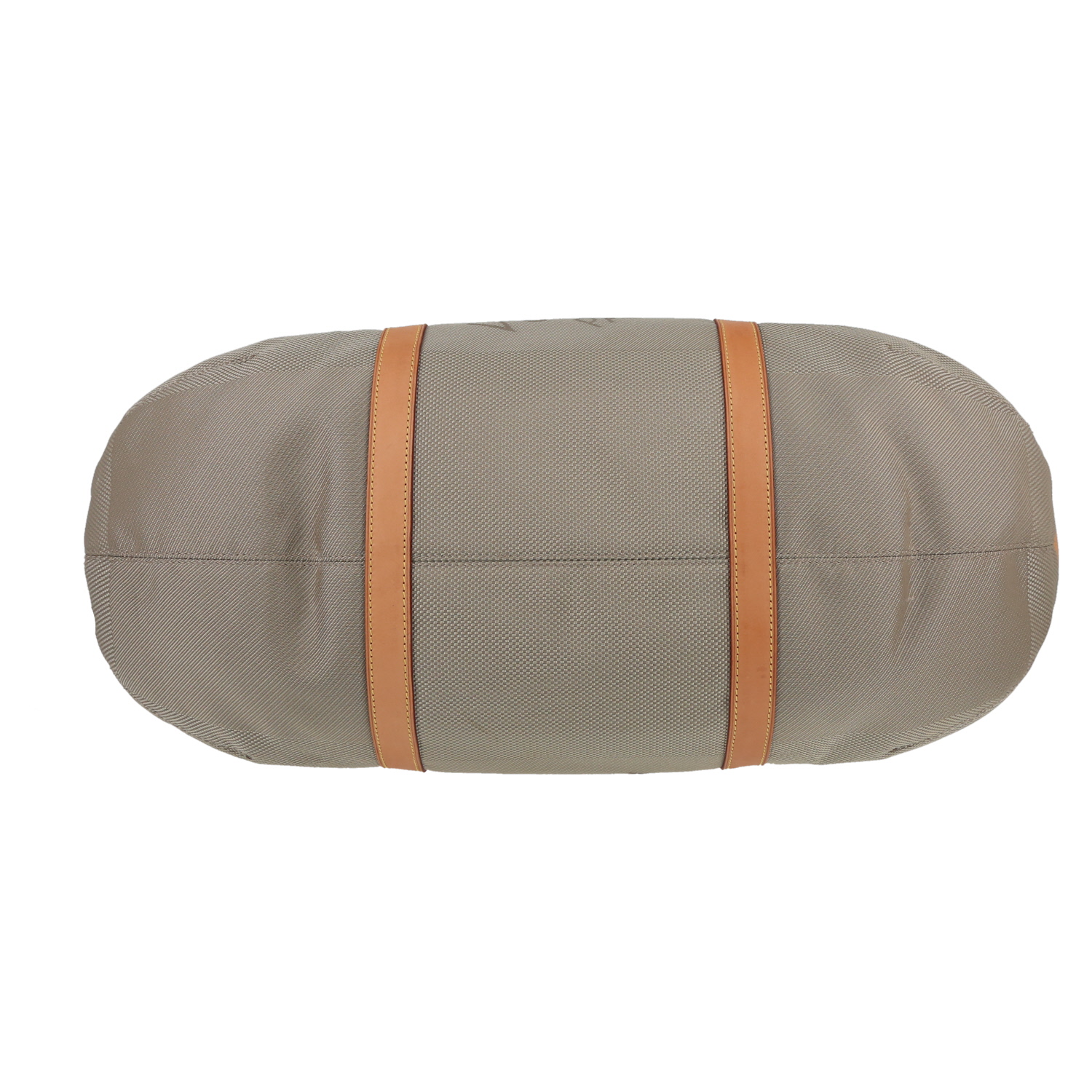 Louis Vuitton Attaquant travel bag in beige canvas and natural leather - Detail D4