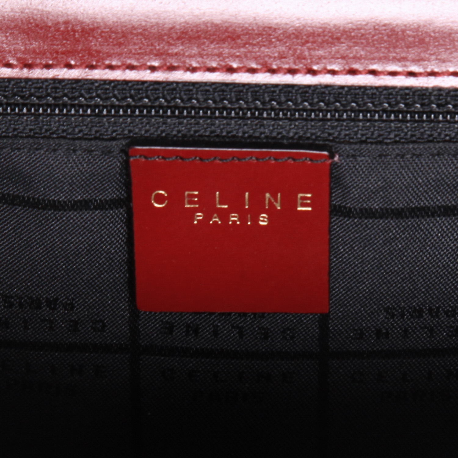 Celine  Vintage handbag  in burgundy leather - Detail D2