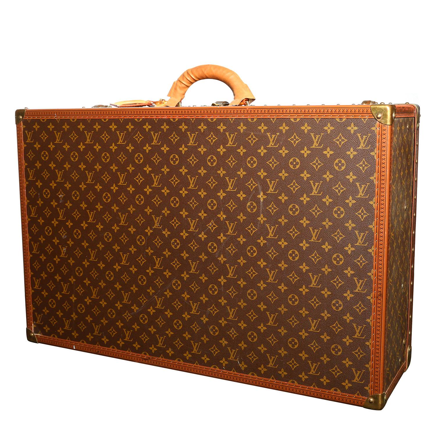 Louis Vuitton Alzer 80 suitcase in brown monogram canvas and lozine (vulcanised fibre)